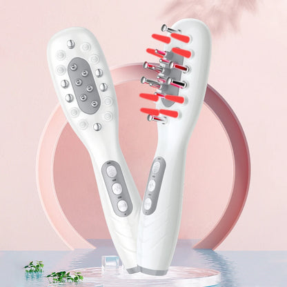 Elektrischer Haarwachstumskamm, Ölapplikator, rot, blau, LED, Vibrationskopf, Massagebürste, Kamm, EMS, stimuliert die Kopfhaut, Anti-Haarausfall
